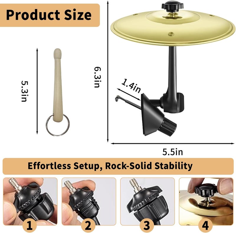 SKAHEE Car Cymbal Air Vent Mini Cymbal for Car - Vibrational Metal Clip-On Crash Cymbals Set, Compact & Durable Musical Accessory for Drivers & Drummers - Image 2